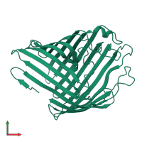 PDB entry 1pho coloured by chain, front view.