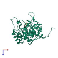 PDB entry 1phw coloured by chain, top view.