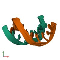 PDB entry 1pib coloured by chain, ensemble of 16 models, front view.