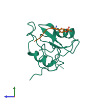 Hetero dimeric assembly 1 of PDB entry 1pic coloured by chemically distinct molecules, side view.