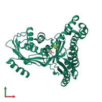 PDB entry 1pie coloured by chain, front view.