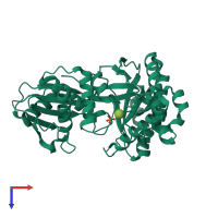 PDB entry 1pie coloured by chain, top view.