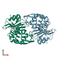 PDB entry 1pio coloured by chain, front view.