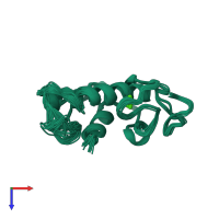 PDB entry 1pis coloured by chain, ensemble of 20 models, top view.
