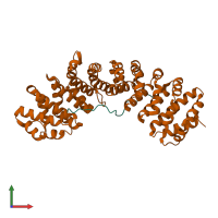 PDB entry 1pjm coloured by chain, front view.