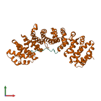 PDB entry 1pjn coloured by chain, front view.