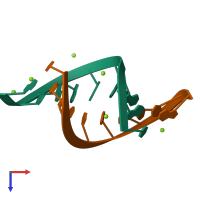 PDB entry 1pjo coloured by chain, top view.