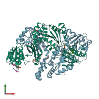 PDB entry 1pjs coloured by chain, front view.