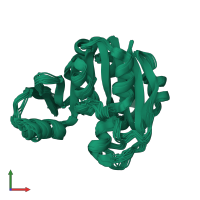 PDB entry 1pjz coloured by chain, ensemble of 20 models, front view.