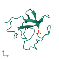 PDB entry 1pk4 coloured by chain, front view.