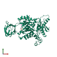 PDB entry 1pkn coloured by chain, front view.