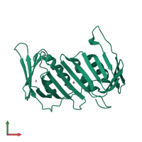 PDB entry 1plq coloured by chain, front view.