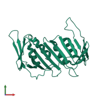 PDB entry 1plr coloured by chain, front view.