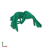 PDB entry 1plw coloured by chain, ensemble of 80 models, front view.