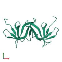 PRC-barrel domain-containing protein in PDB entry 1pm3, assembly 1, front view.