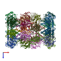 PDB entry 1pma coloured by chain, top view.