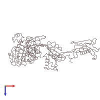 PDB entry 1pn6 coloured by chain, top view.