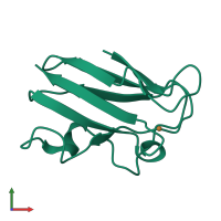 PDB entry 1pnc coloured by chain, front view.