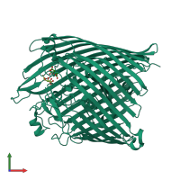 PDB entry 1po0 coloured by chain, front view.