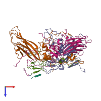 PDB entry 1po1 coloured by chain, top view.