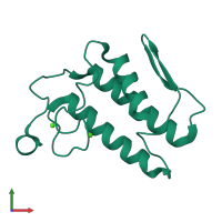 PDB entry 1poa coloured by chain, front view.