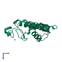 PDB entry 1poa coloured by chain, top view.