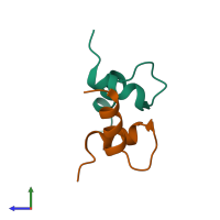 Hetero dimeric assembly 1 of PDB entry 1pon coloured by chemically distinct molecules, side view.