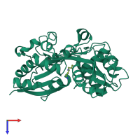 PDB entry 1pot coloured by chain, top view.