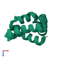 PDB entry 1pou coloured by chain, ensemble of 20 models, top view.