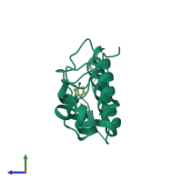 PDB entry 1ppa coloured by chain, side view.