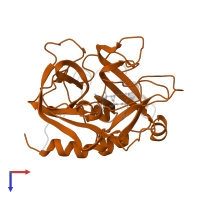 Thrombin heavy chain in PDB entry 1ppb, assembly 1, top view.