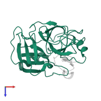 Serine protease 1 in PDB entry 1ppe, assembly 1, top view.