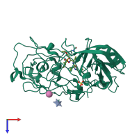 PDB entry 1ppk coloured by chain, top view.