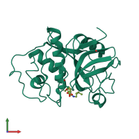 PDB entry 1ppp coloured by chain, front view.