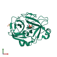 PDB entry 1ppz coloured by chain, front view.