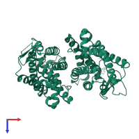 Oxysterols receptor LXR-beta in PDB entry 1pq6, assembly 1, top view.