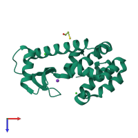 PDB entry 1pqi coloured by chain, top view.