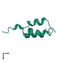 PDB entry 1prb coloured by chain, top view.