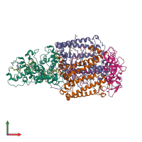 Hetero tetrameric assembly 1 of PDB entry 1prc coloured by chemically distinct molecules, front view.