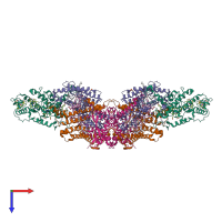 Hetero octameric assembly 2 of PDB entry 1prc coloured by chemically distinct molecules, top view.