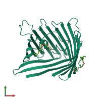 PDB entry 1prn coloured by chain, front view.