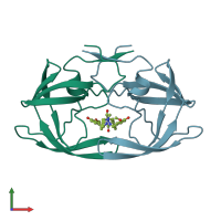 PDB entry 1pro coloured by chain, front view.
