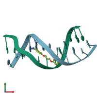 PDB entry 1prp coloured by chain, front view.