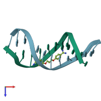 PDB entry 1prp coloured by chain, top view.