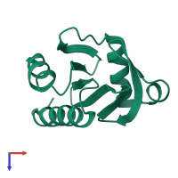 PDB entry 1prq coloured by chain, top view.