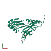 PDB entry 1prz coloured by chain, front view.