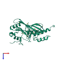 PDB entry 1prz coloured by chain, top view.