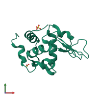PDB entry 1ps5 coloured by chain, front view.