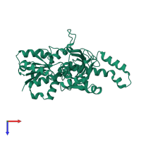 PDB entry 1ps8 coloured by chain, top view.
