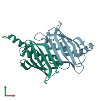 PDB entry 1psu coloured by chain, front view.